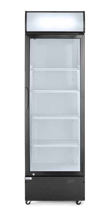 Armoire réfrigérée avec caisson lumineux, porte simple, Arktic, 254L, Noir, 230V/250W, 578x605x(H)1980mm — 233788