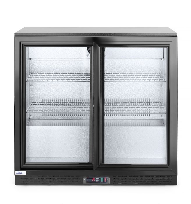 Arrière de bar avec portes coulissantes doubles, Arktic, 158L, Noir, 220-240V/160W, 900x520x(H)865mm — 233917