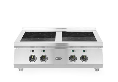 Inductiekookplaat, 4 kookzones, HENDI, 2x3.5 kW hobs & 2x5 kW hobs, 400V/17000W, 800x700x(H)311mm — 240069
