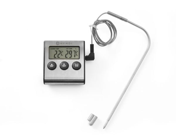Thermomètre/minuteur pour rôtir, HENDI, 65x70x(H)17mm — 271346