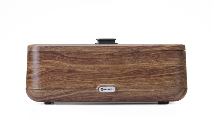 Chafing dish UNIQ, HENDI, designed by Robert Bronwasser, GN 1/1, Hout, 230V/700W, 607x402x(H)245mm — 470466
