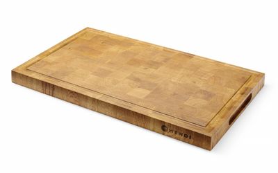 Planche de présentation en chêne, bois de bout, HENDI, 325x265x(H)30mm — 505458