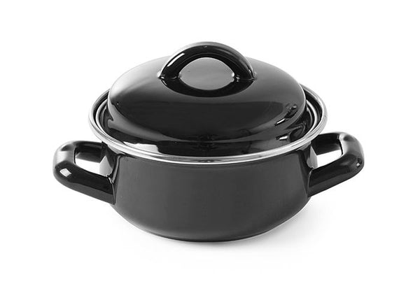 Marmite à soupe ou à sauce - avec couvercle, HENDI, 0,5L, Noir, ⌀135x(H)105mm — 625705
