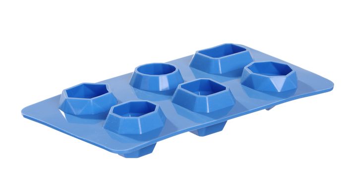 Moule à glaçons pierre précieuse, BarUp, Bleu, 2 u., 190x105x(H)30mm — 679012