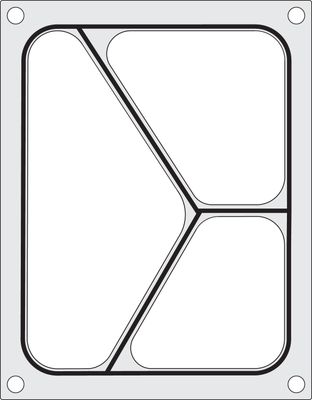 Traysealer matrix, HENDI, Driedelige container 227x178 mm — 805626