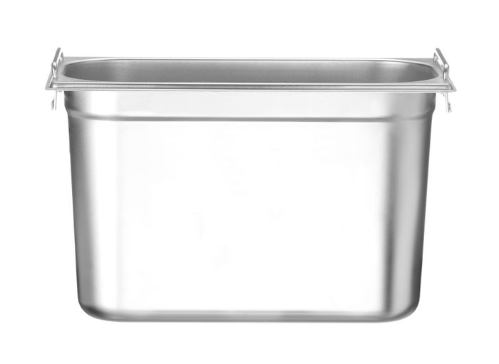 Bac GN 1/3, poignées rabattables, HENDI, Profi Line PLUS, GN 1/3, 7,8L, Argent, 325x176x(H)200mm — 818756
