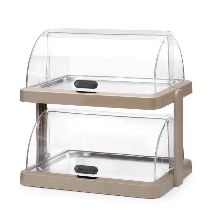 Vitrine réfrigérante à couvercle coulissant Duo UNIQ, HENDI, designed by Robert Bronwasser, Double, Beige, 480x355x(H)480mm, Rectangulaire — 871959