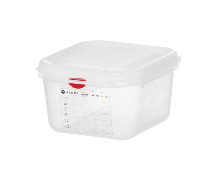 GN-bak 1/6, polypropyleen, HENDI, GN 1/6, 1,7L, Transparant, 176x162x(H)100mm, Rechthoekig — 873168