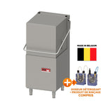 Lave-Vaisselle Professionnel à Capot avec Pompe de Vidange - Panier 500x500 mm