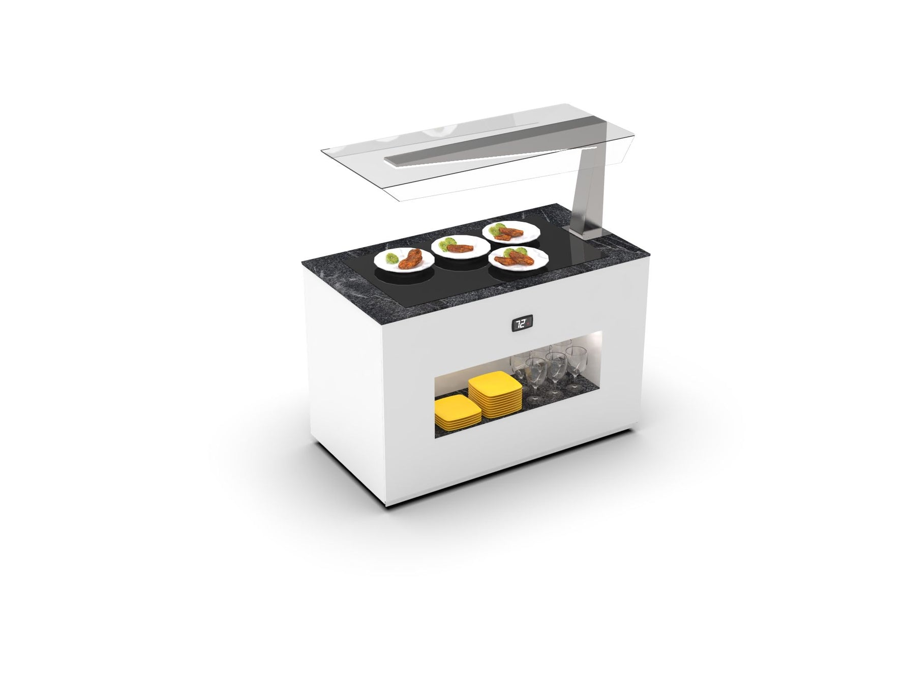 Warm Eilandbuffet – Sahara Cristal – BUCA / BUCA-I Serie – 1300x700x1400 mm – Vitro