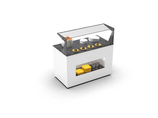 Neutraal eilandbuffet met uitschuifbare achterplank – BUNE-T-serie