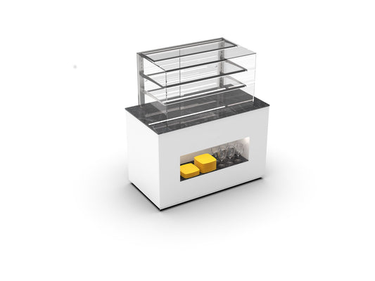 Neutraal glazen eilandbuffet – BUNV-T-serie