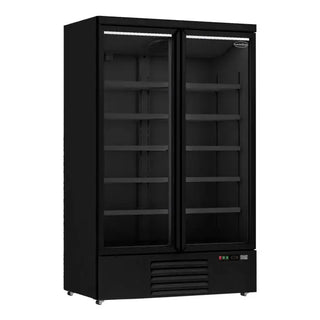 RÉFRIGÉRATEUR 2 PORTES VITRÉES NOIR JDE-1000R BL