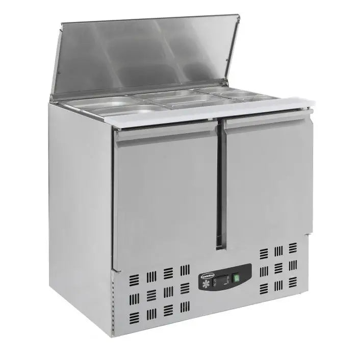 Saladette de préparation réfrigérée 2 portes capot inox -