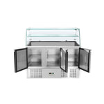 Gekoelde saladeette 3 deuren voor gn 1/1 container met gebogen glas