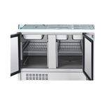 Saladette réfrigérée 3 portes pour bac gn 1/1 avec verre bombé