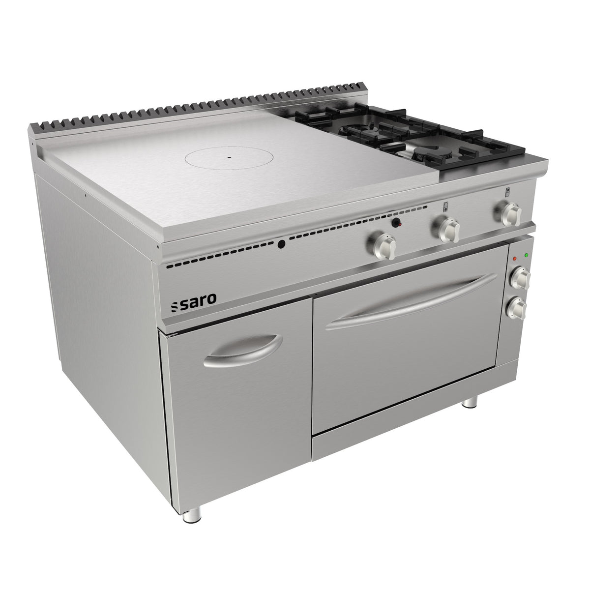 Cuisinière SARO à plaques chauffantes, four électrique + 2 brûleurs + porte LQ / TPG6LE - 423-8125