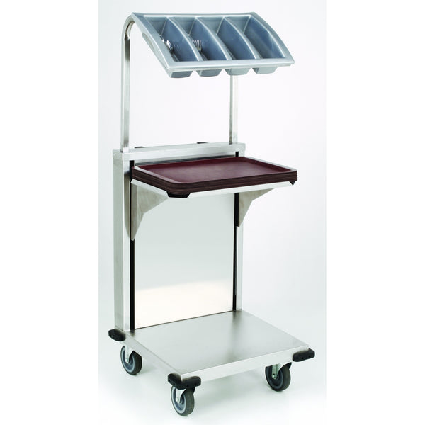 Distributeur de plateaux SARO en acier inoxydable 304 + range-couverts TAB2 - 452-1205