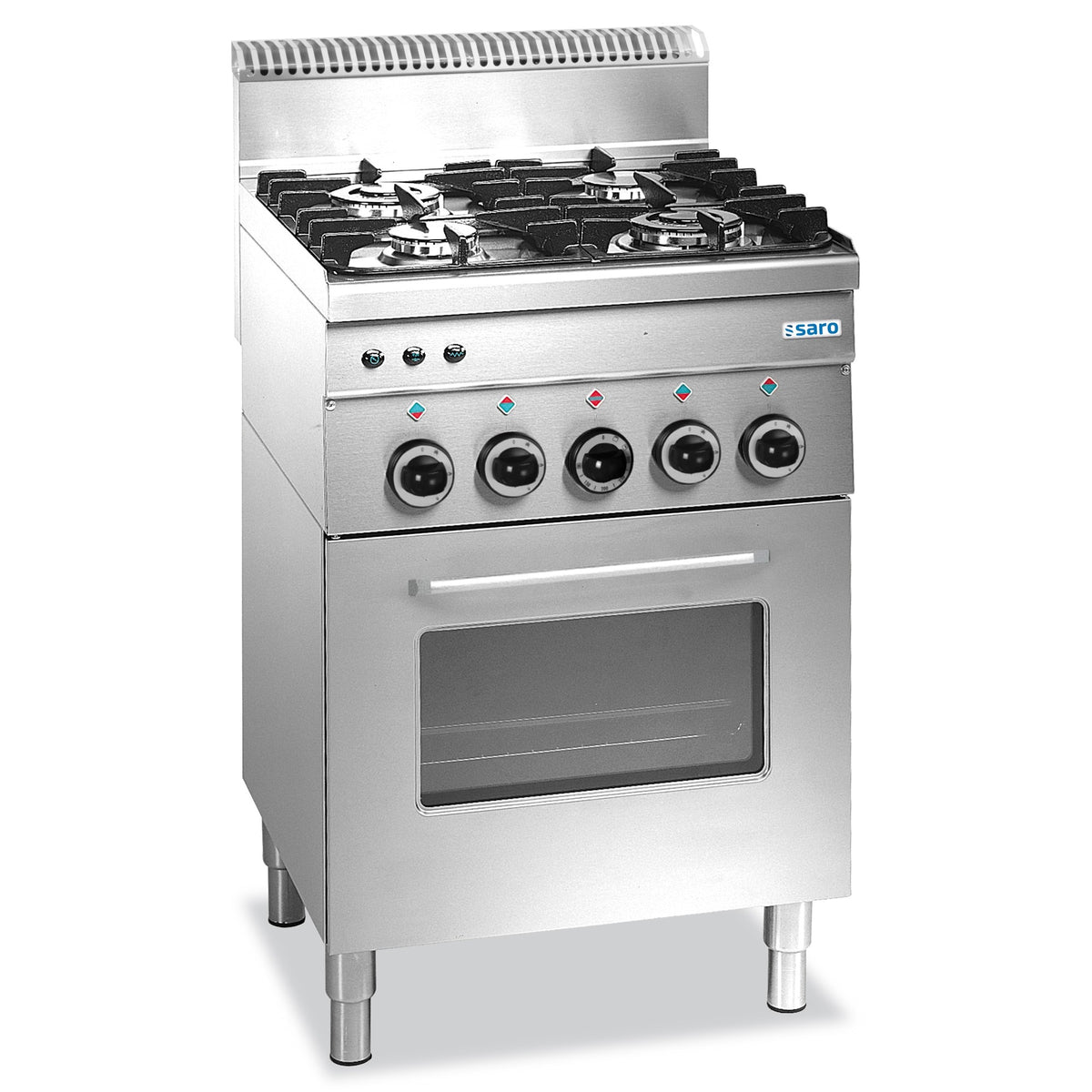 Cuisinière à gaz SARO avec four à gaz, 4 brûleurs, gamme 600 Line G4SF6 - 504-1000