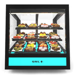 QBO Zwarte koelvitrine 620×670×670(h)mm | 1/2/3 niveaus | Geventileerde koeling + RGB-verlichting | SAYL
