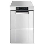 Lave-verres professionnel Smeg Easyline SPG415S avec adoucisseur automatique, panier 400 × 400 mm et pompe de rinçage HTR.