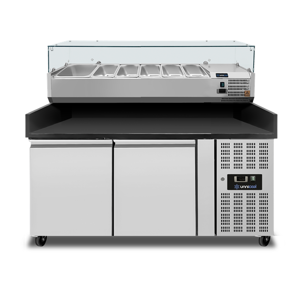 Tables à pizza – 151 × 80 × 100cm | Unninox UNN2600TN-BL