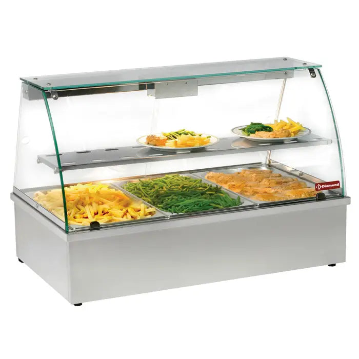 Vitrine chauffante bain-marie 3 GN 1/1 panoramique VBE-311 -