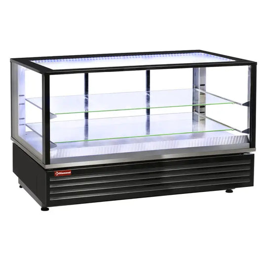 Vitrine chauffante EN ou GN ventilée 2 niv. NOIRE VHDG-B1 -